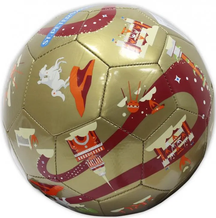 Футбольный мяч FIFA 2018 St.Petersburg 2,2 мм, TPU+EVA, 350 гр, размер 5 (23см) - Т11665-1
