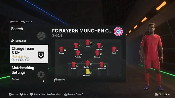EA FC 25 (PS5) -FC Bayern München 3-4-2-1 Formation - Online Season (OPPONENTS LEFT THE GAME)
