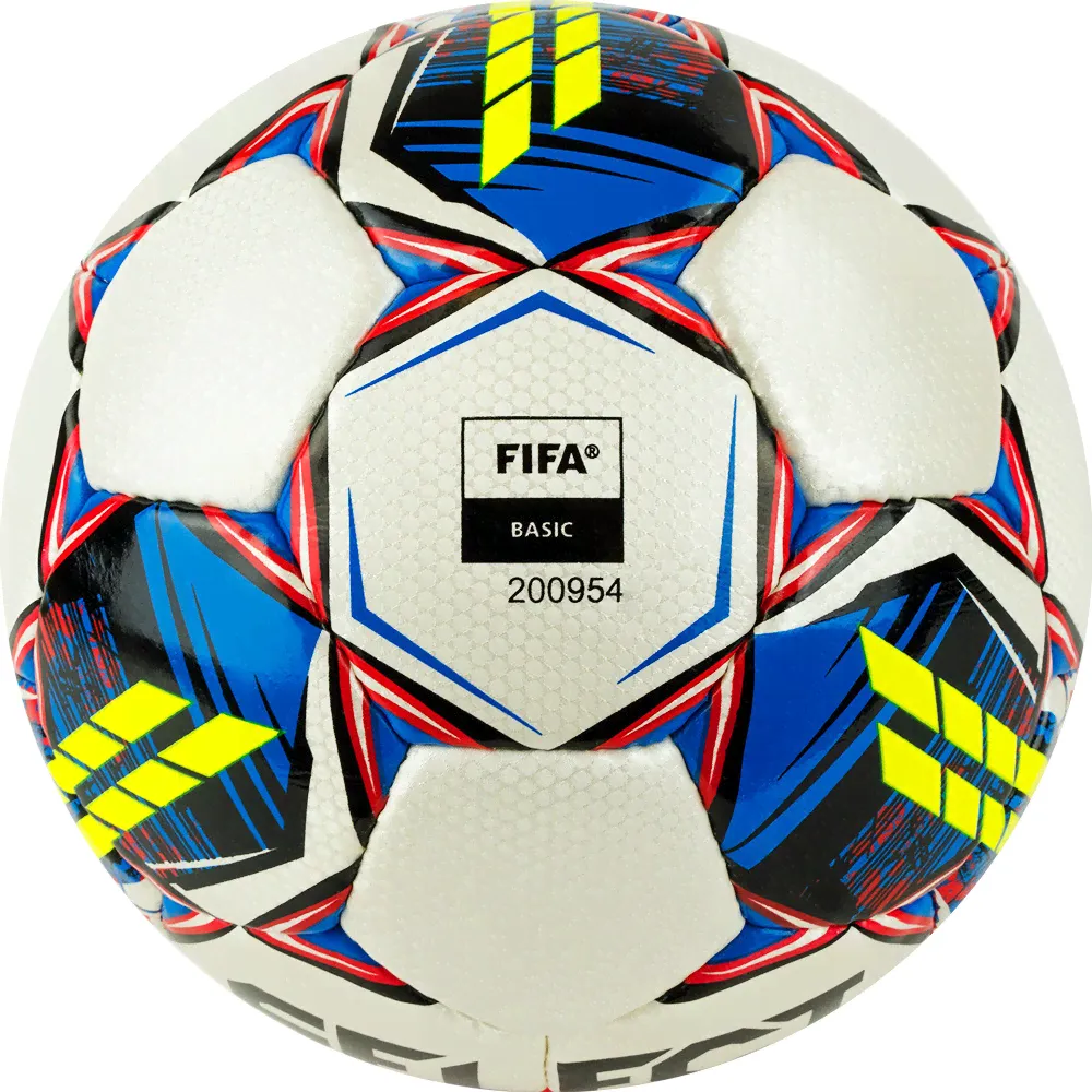 Мяч футзальный SELECT Futsal Mimas №4 FIFA BASIC (ПУ) бело-сине-красный (4, 0,45, ПАКИСТАН, белый, сине-красный, ручная сшивка, бутил с наполнителем)-0