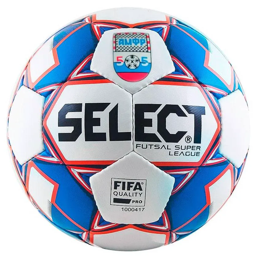 Мяч футзальный Select SUPER LEAGUE АМФР FIFA №4, бел/син/крас-0