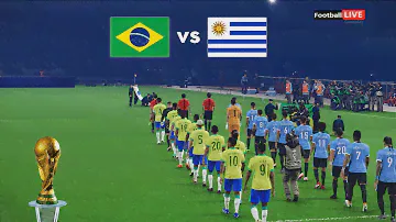 BRAZIL vs URUGUAY | FIFA World Cup 2026™ Qualifiers | Full Match | Realistic PES Gameplay