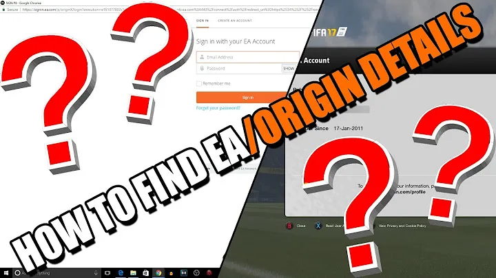 How To Find EA/Origin Account Details (Updated- Fifa 19 Web App, Apex Legends, Origin Games)
