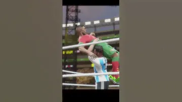 WWE 2K23!! Messi Powerbomb Shoulder Breaker Ronaldo 😁😁 #messi #ronaldo #fifa #soccer #football